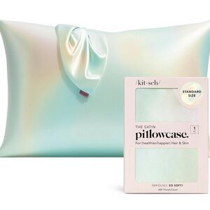 Kitsch Beauty The Satin Pillowcase AURA Holographic Rainbow Standard 26" x 19"